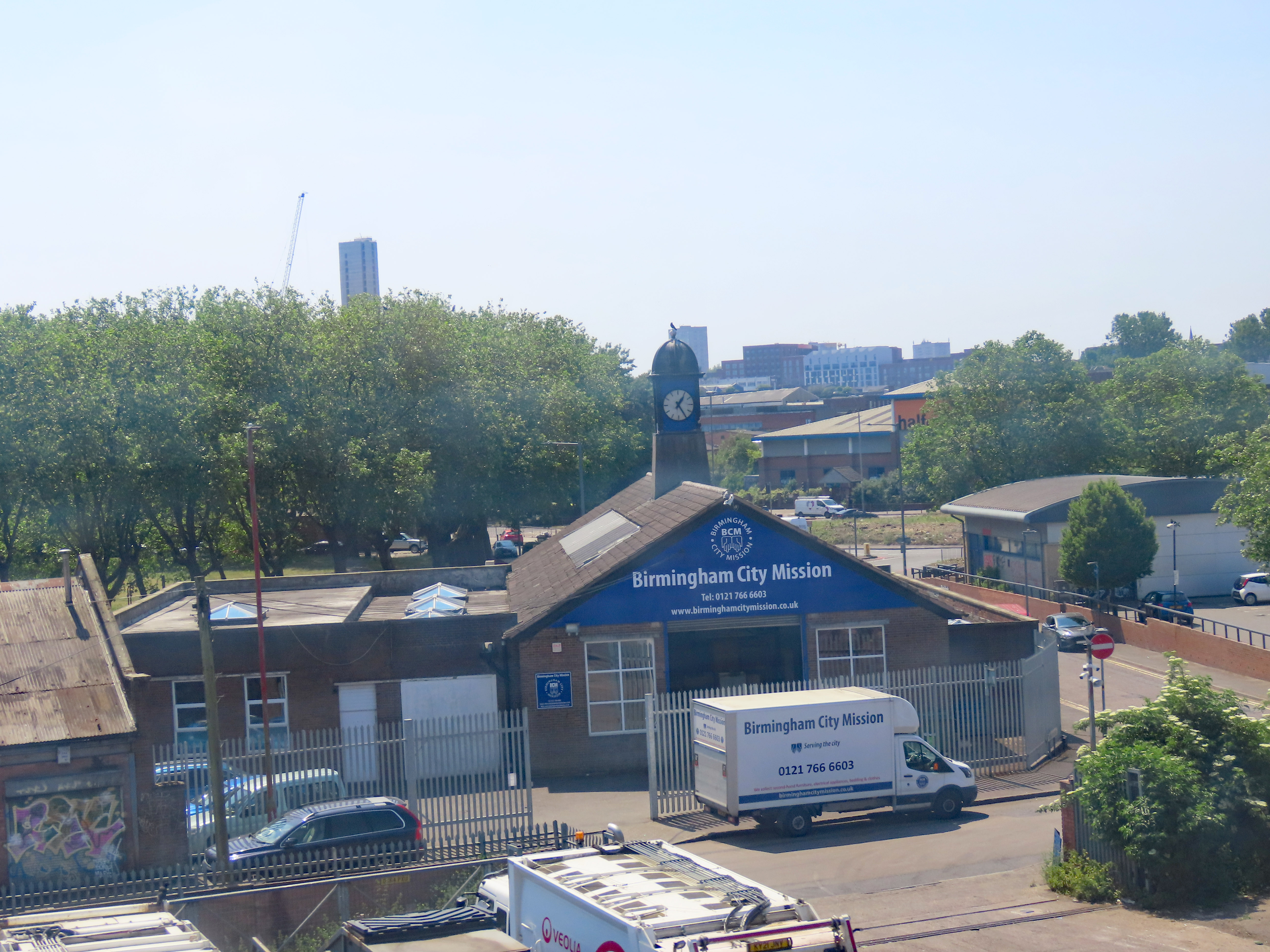 Birmingham City Mission at Garrison Lane, Bordesley — stopped public clock